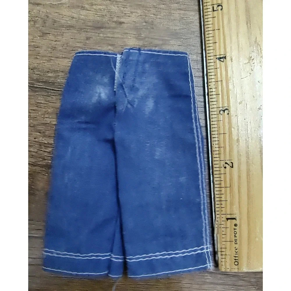 Barbie Ken Blue Jean Denim Knee Length Board Shorts Distressed Z32